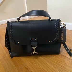 NEW Steve Madden top handle crossbody in black with gold studs